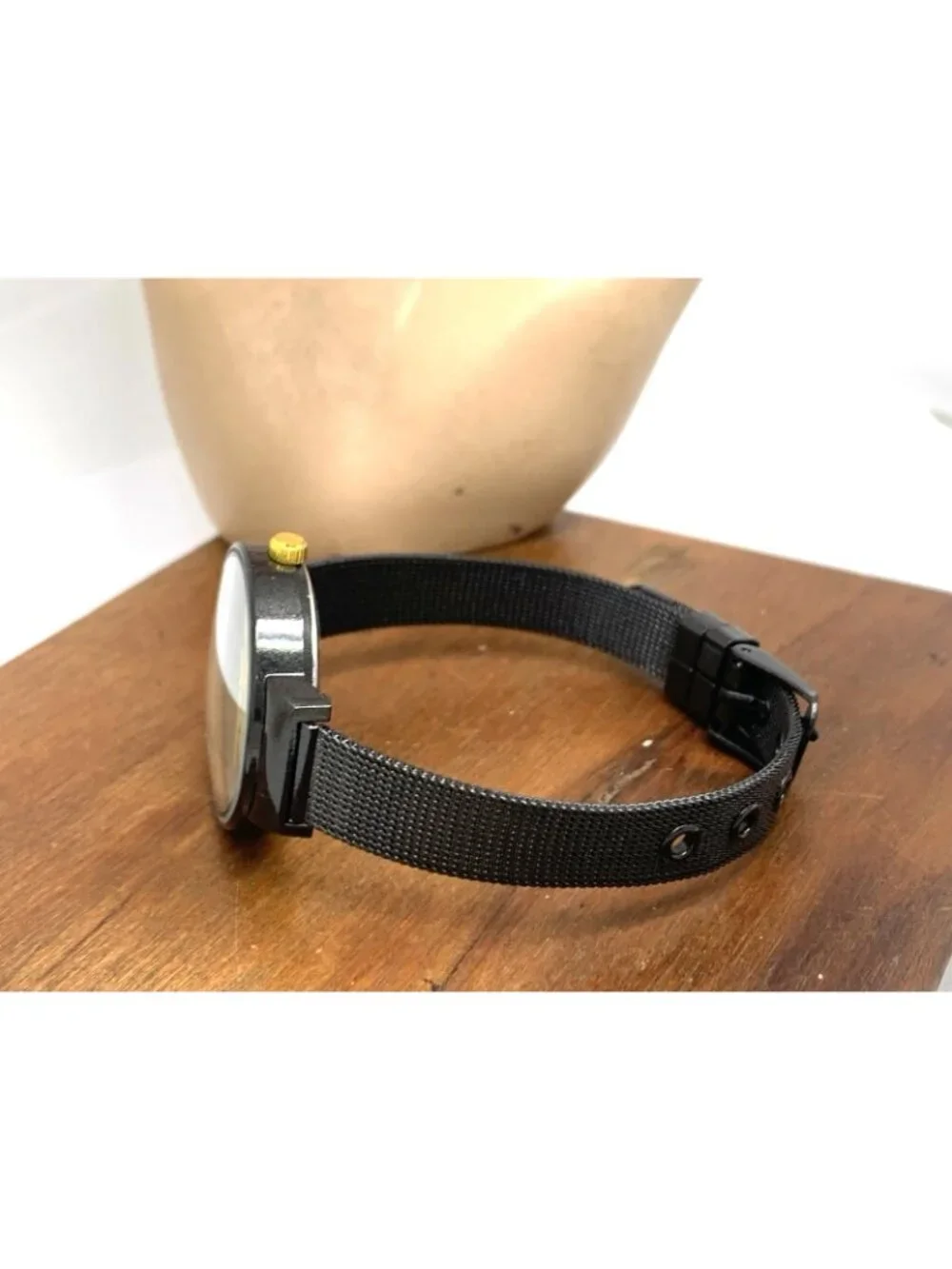 Laura Ashley Women's Watch LA31041 Quartz Gold Dial Black Mesh Stainless Steel